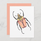 Love Bug Goliath Beetle Valentijn Notitiekaartje (Voorkant / Achterkant)