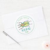 Love Bug Herten Zak Feest Favor Ronde Sticker (Envelop)