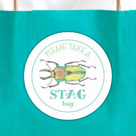 Love Bug Hertenfeest Zak Party Favor Ronde Sticker