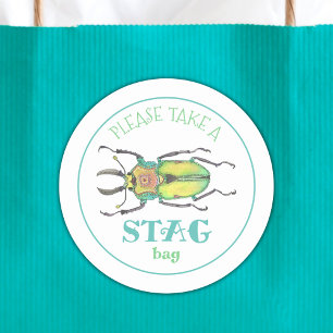 Love Bug Hertenfeest Zak Party Favor Ronde Sticker