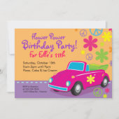 Love Bug Hippie Birthday Party Invitations Kaart (Voorkant)