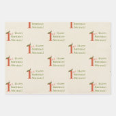 Love Bug Insect Custom Name 1st Birthday Inpakpapier Vel (Voorkant 3)