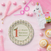 Love Bug Insect Custom Name 1st Birthday Papieren Bordje (Feest)