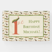 Love Bug Insect Custom Name 1st Birthday Spandoek (Horizontaal)