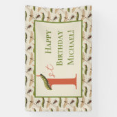 Love Bug Insect Custom Name 1st Birthday Spandoek (Verticaal)