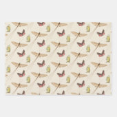 Love Bug Insect Custom Name 1st Birthday Wrapping Inpakpapier Vel (Voorkant)