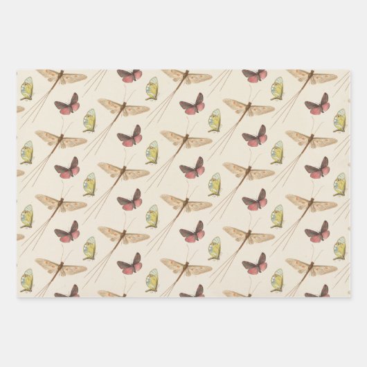 Love Bug Insect Custom Name 1st Birthday Wrapping Inpakpapier Vel (Voorkant)