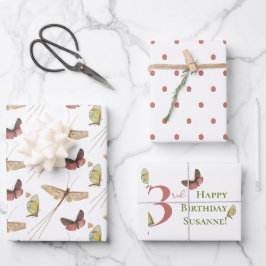 Love Bug  Insect Custom Name Birthday Inpakpapier Vel