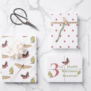 Love Bug  Insect Custom Name Birthday Inpakpapier Vel