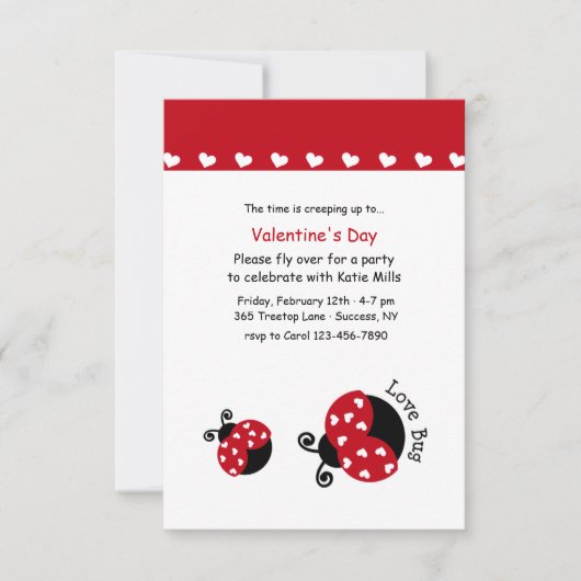 Love Bug Invitation Kaart (Voorkant)