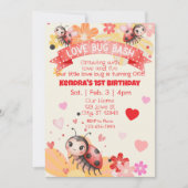 Love Bug is One, Love Bug Bash Birthday Kaart (Voorkant)