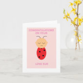Love bug-kaart kaart (Gele Bloem)