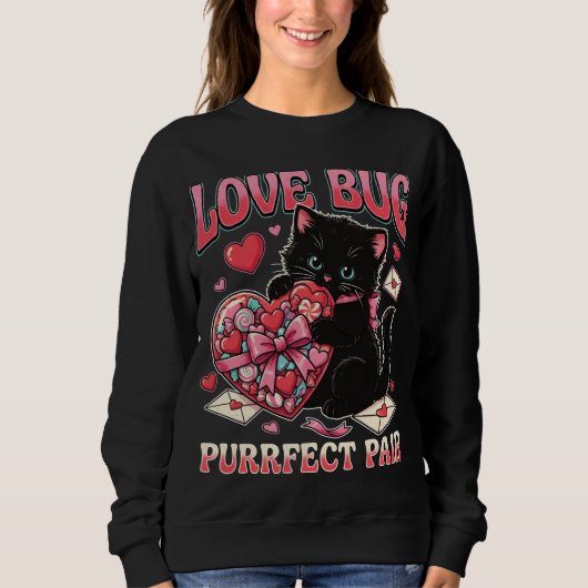 Love Bug Kat Valentijn T-shirt – Mooie Grappige Ka (Voorkant)