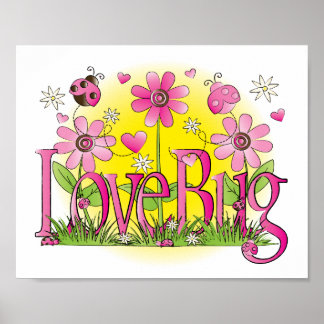 Love Bug Lady Bug Girls Room Art Poster