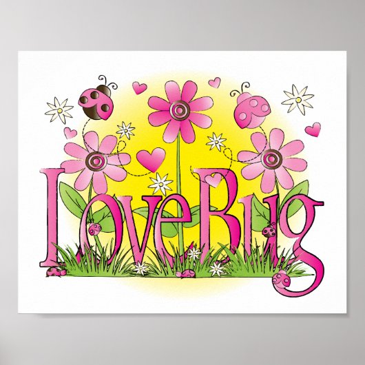 Love Bug Lady Bug Girls Room Art Poster (Voorkant)