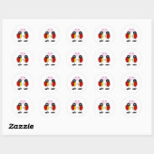 Love Bug Ladybug Cartoon Ronde Sticker (Vel)