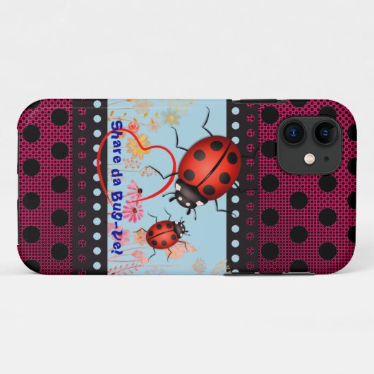Love Bug Ladybug Case-Mate iPhone Case (Achterkant (horizontaal))