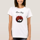 Love Bug Ladybug, Cute Cartoon Valentine’s Day T-shirt (Voorkant)