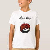 Love Bug Ladybug, Cute Cartoon Valentine’s Day T-shirt (Voorkant)