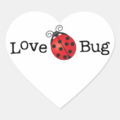 Love Bug - Ladybug Hart Sticker (Voorkant)