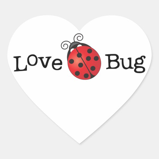 Love Bug - Ladybug Hart Sticker (Voorkant)