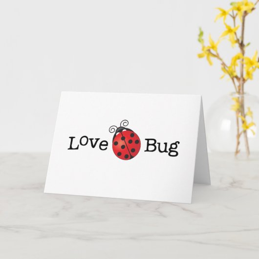Love Bug - Ladybug Kaart (Gele Bloem)