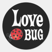 Love Bug - Ladybug Ronde Sticker (Voorkant)