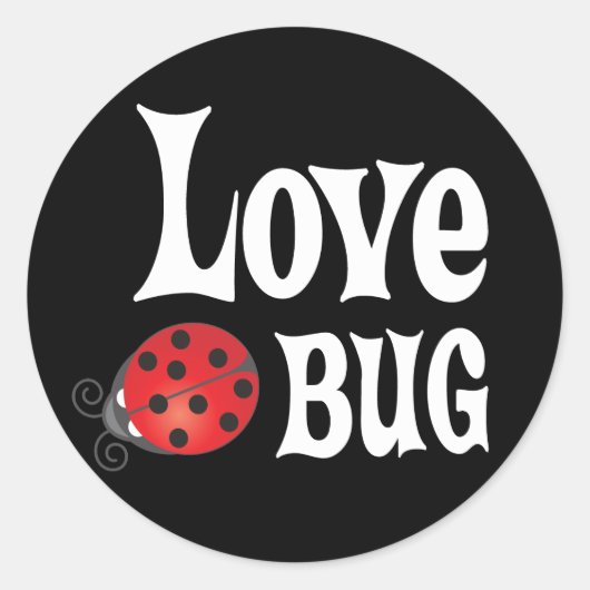 Love Bug - Ladybug Ronde Sticker (Voorkant)