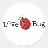Love Bug - Ladybug Ronde Sticker (Voorkant)