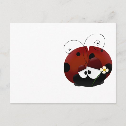 Love Bug Ladybug, Schattigee Cartoon Valentijn's D Feestdagenkaart (Voorkant)