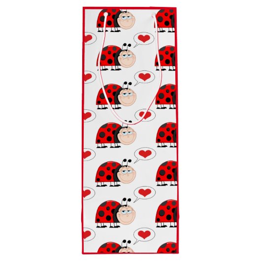 Love Bug Ladybug Wijn Cadeautas (Achterkant)