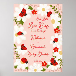 Love bug lieveheersbeestje baby shower welkomstbor poster
