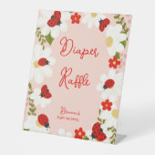 Love bug lieveheersbeestjes madeliefjes baby showe reclamebord met voetstuk (Voorkant)