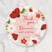 Love bug madeliefjes schattige lieveheersbeestje b bedankjes labels (Voorkant)