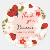 Love bug madeliefjes schattige lieveheersbeestje b ronde sticker (Voorkant)