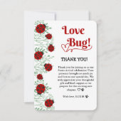 Love Bug Minimalistisch Baby shower Bedankkaart (Voorkant)