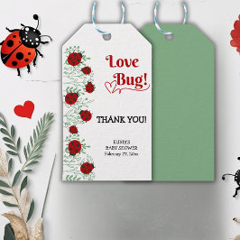 Love Bug Minimalistisch Baby shower Cadeaulabel