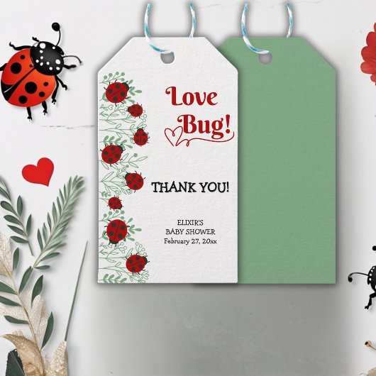 Love Bug Minimalistisch Baby shower Cadeaulabel