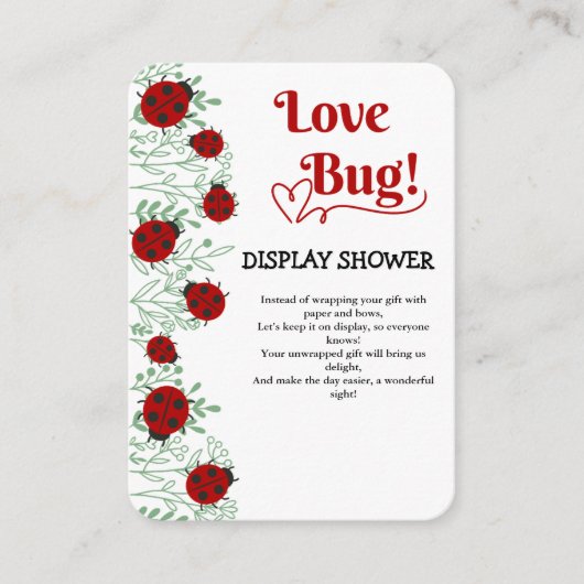Love Bug Minimalistisch Baby shower Informatiekaartje (Voorkant)