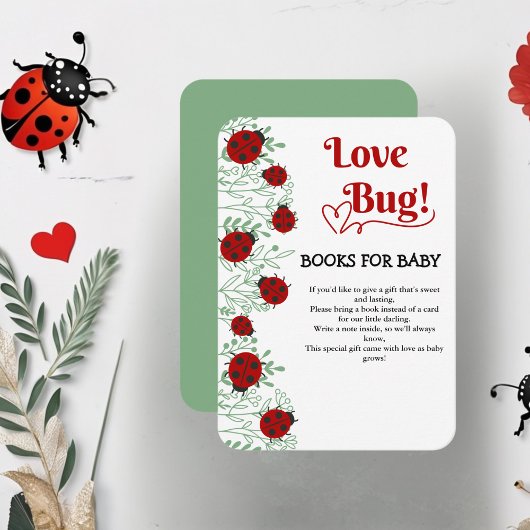 Love Bug Minimalistisch Baby shower Informatiekaartje