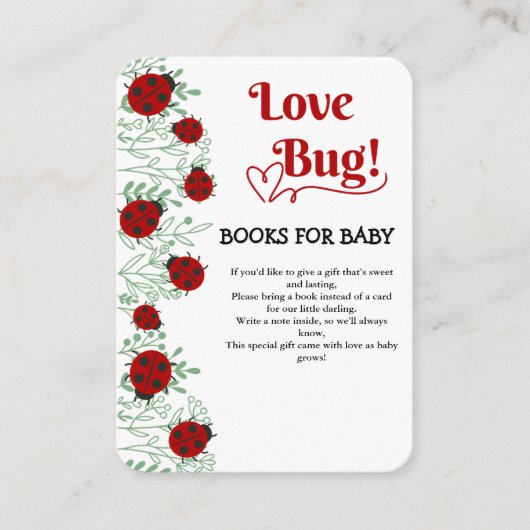 Love Bug Minimalistisch Baby shower Informatiekaartje (Voorkant)