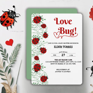 Love Bug Minimalistisch Baby shower Kaart