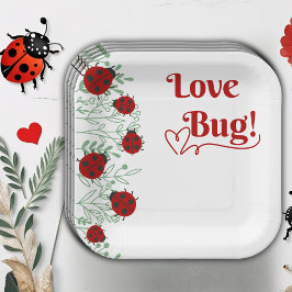 Love Bug Minimalistisch Baby shower Papieren Bordje