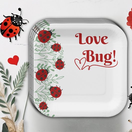 Love Bug Minimalistisch Baby shower Papieren Bordje
