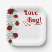 Love Bug Minimalistisch Baby shower Papieren Bordje (Voorkant)