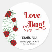 Love Bug Minimalistisch Baby shower Ronde Sticker (Voorkant)