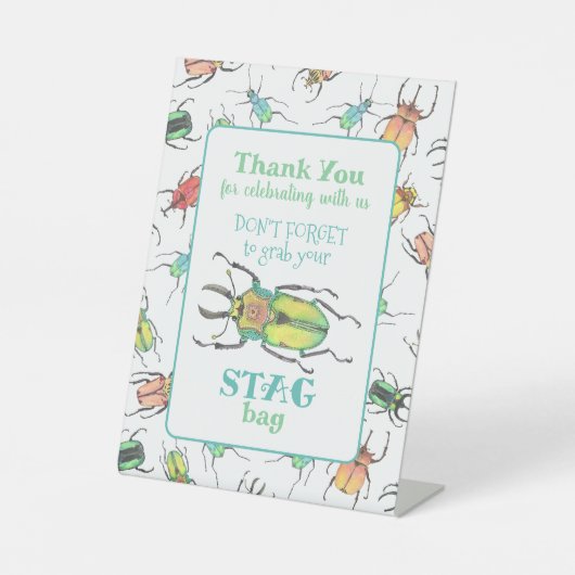 Love Bug Party Favor Dankuwel Reclamebord Met Voetstuk (Voorkant)