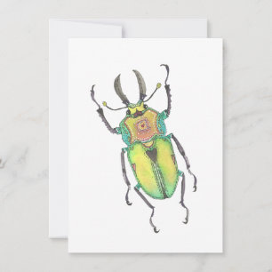 Love Bug Rainbow Stag Beetle Notitiekaartje