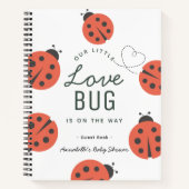 Love Bug Red Ladybug Baby Shower Guest Book Notitieboek (Voorkant)