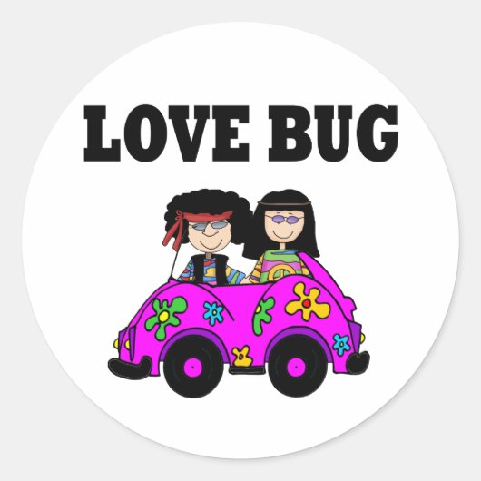 Love Bug Ronde Sticker (Voorkant)